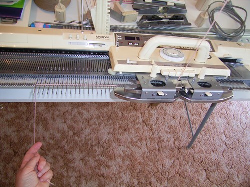 machine knitting simple cast on 2